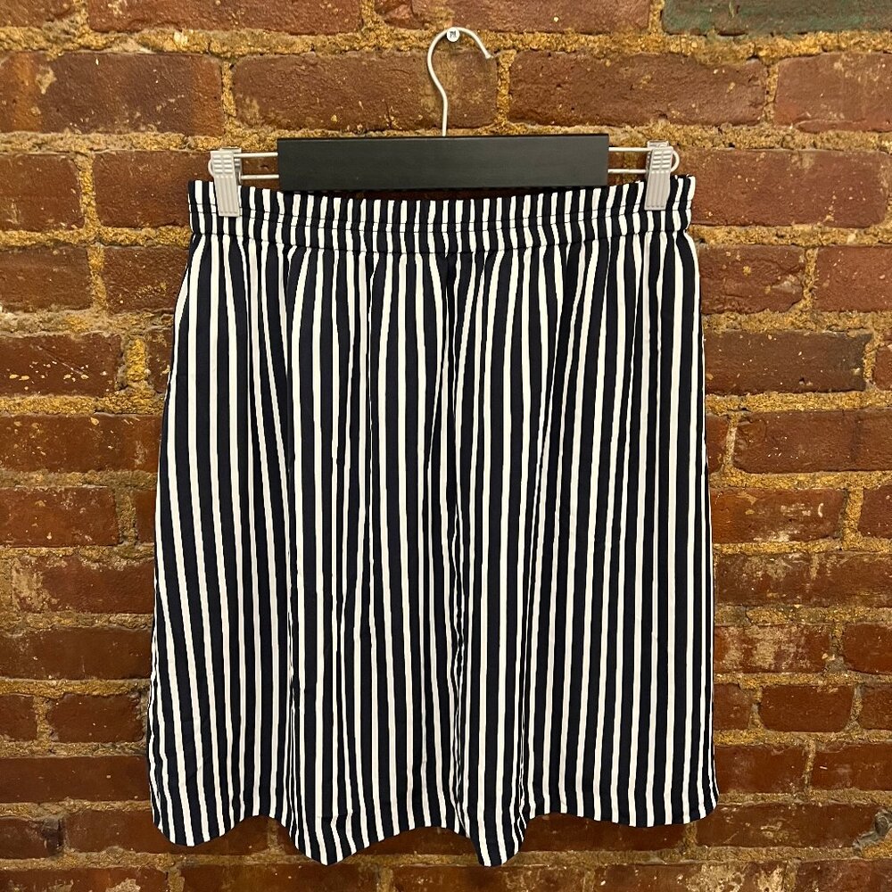 J Crew Factory- Navy Striped Casual Skirt